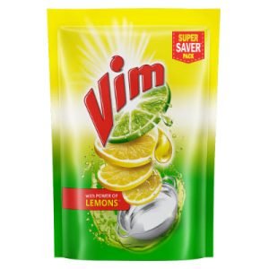 Vim Dishwash Liquid Gel Lemon Refill Pouch - 2 Ltr